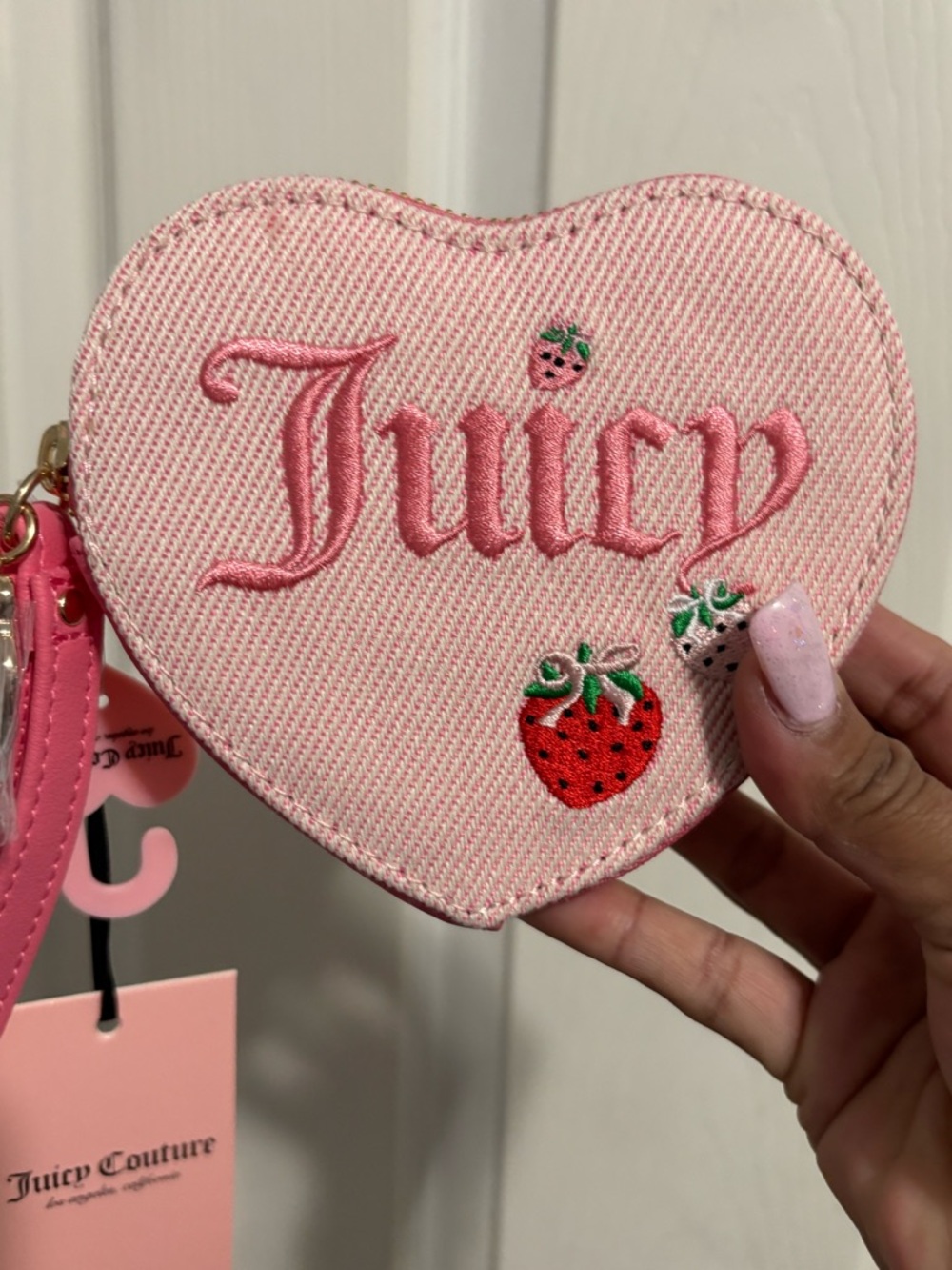 Juicy Couture Pink Heart Strawberry Coin Purse